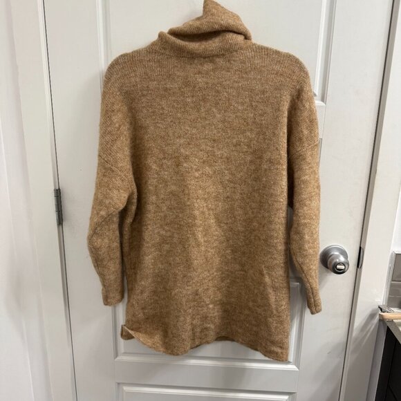 Selected Femme Turtleneck Sweater Mohair Wool Blend Size Small Tan - Picture 4 of 4
